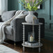 Wooden Side Table 45cm Wide Round With Shelf - Camden