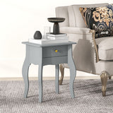 Wooden Side Table 45cm Wide With 1 Drawer - Velmora