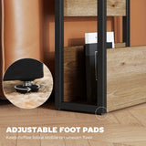 Wooden Side Table 46cm Wide With Metal Frame - Velmora