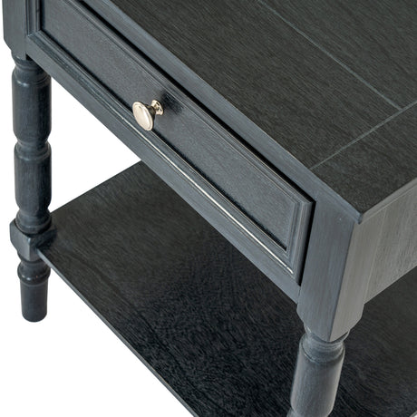 Wooden Side Table 48cm Wide With 1 Drawer - Contour