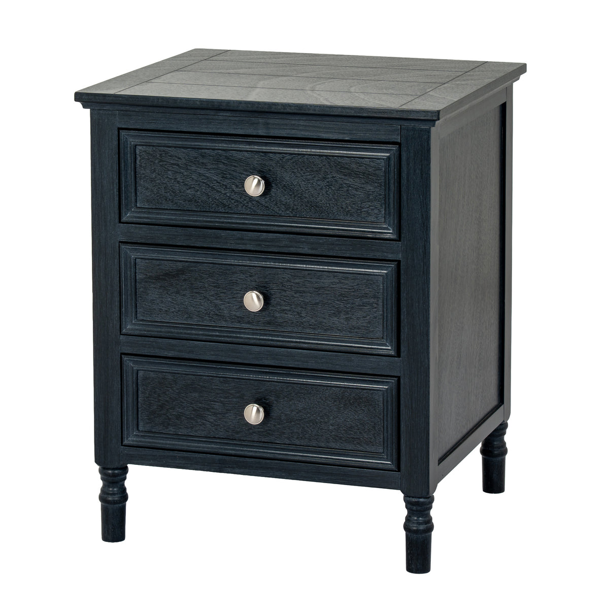 Wooden Side Table 48cm Wide With 3 Drawers - Contour
