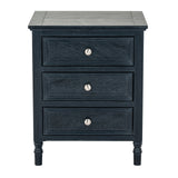 Wooden Side Table 48cm Wide With 3 Drawers - Contour