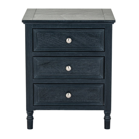 Wooden Side Table 48cm Wide With 3 Drawers - Contour