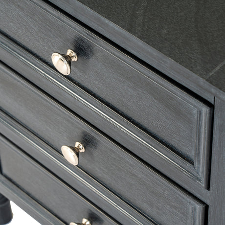 Wooden Side Table 48cm Wide With 3 Drawers - Contour