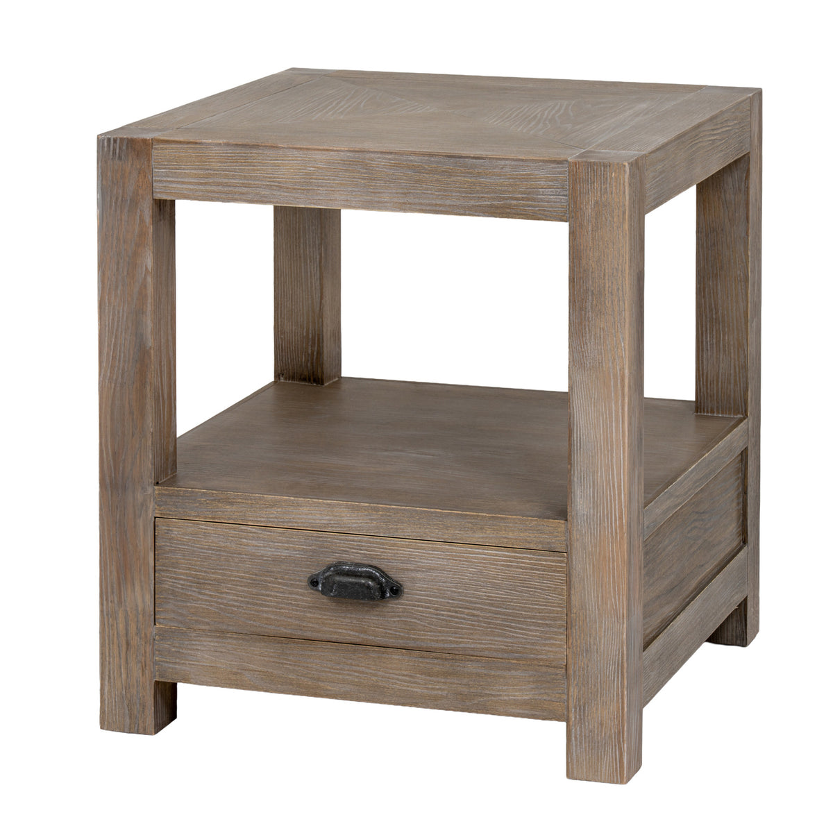 Wooden Side Table 50cm Wide With 1 Drawer - Haldon