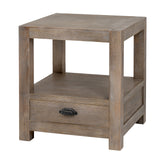 Wooden Side Table 50cm Wide With 1 Drawer - Haldon