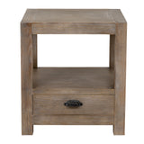 Wooden Side Table 50cm Wide With 1 Drawer - Haldon