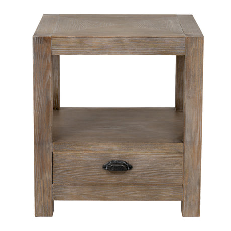 Wooden Side Table 50cm Wide With 1 Drawer - Haldon