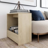 Wooden Side Table 50cm Wide With Bookshelf - Vantage Home