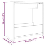 Wooden Side Table 50cm Wide With Bookshelf - Vantage Home