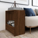 Wooden Side Table 50cm Wide With Bookshelf - Vantage Home