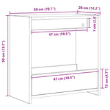 Wooden Side Table 50cm Wide With Bookshelf - Vantage Home