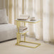 Wooden Side Table 50cm Wide With Steel Frame - Velmora