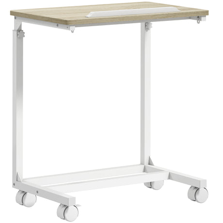 Wooden Side Table 55cm Wide With Metal Frame - Velmora
