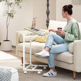Wooden Side Table 55cm Wide With Metal Frame - Velmora