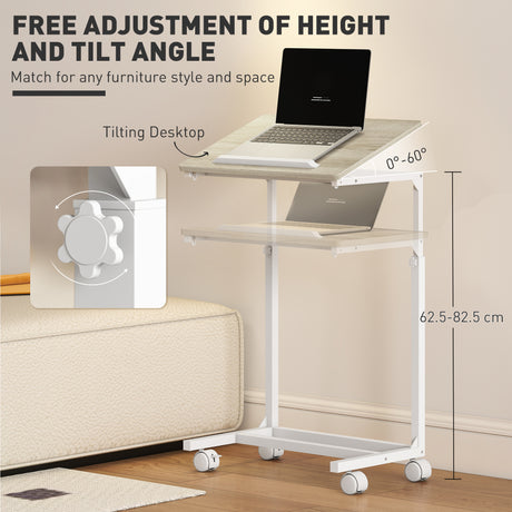 Wooden Side Table 55cm Wide With Metal Frame - Velmora