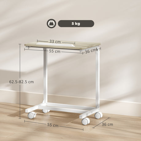 Wooden Side Table 55cm Wide With Metal Frame - Velmora