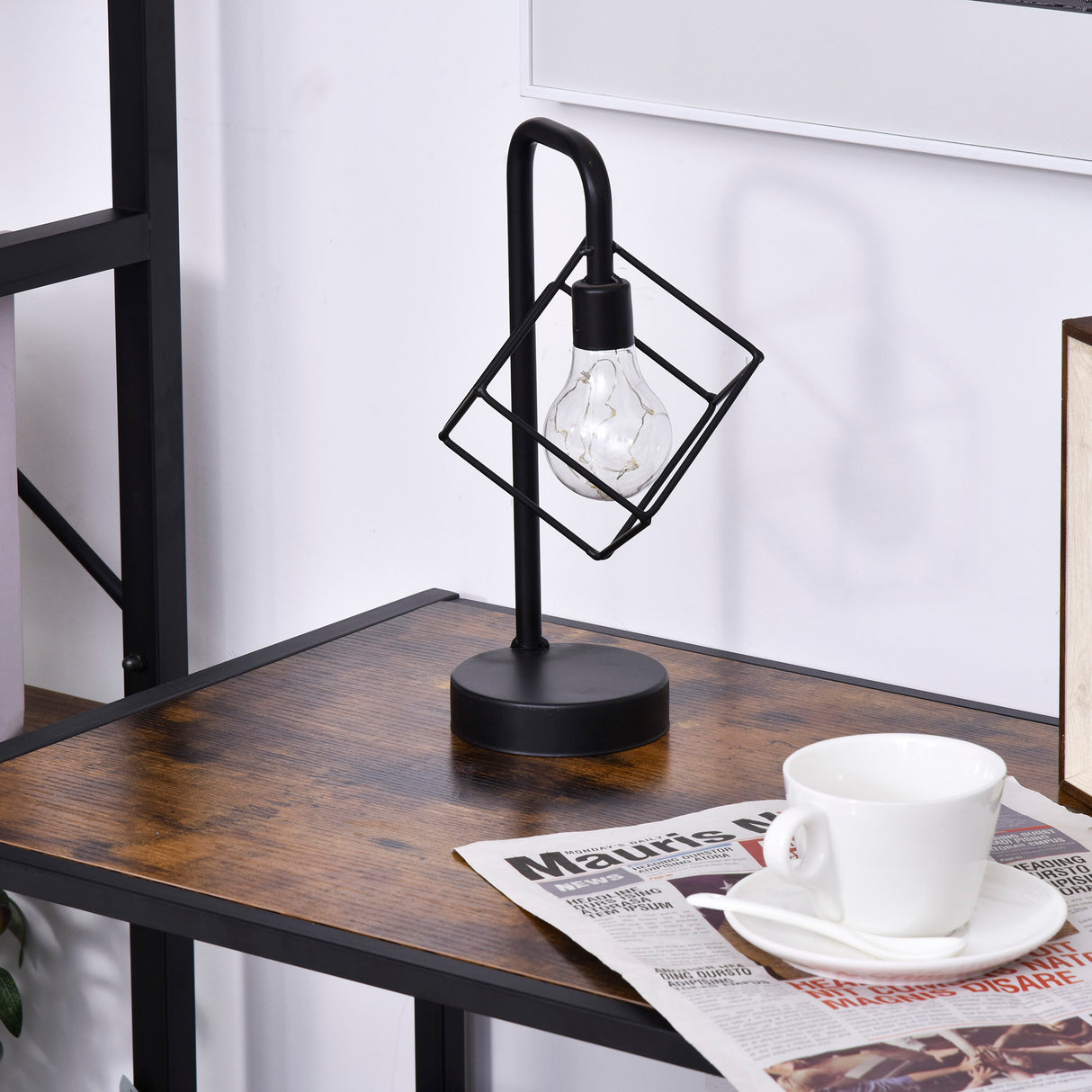 Wooden Side Table 73cm Wide With 1 Drawer And Steel Frame - Velmora
