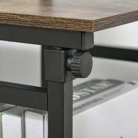 Wooden Side Table 80cm Wide With Storage Shelf - Velmora