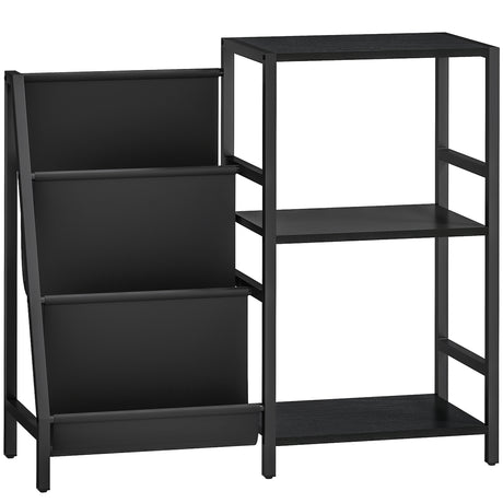 Wooden Side Table 84cm Wide With 1 Drawer And Magazine Rack - Velmora