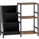 Wooden Side Table 84cm Wide With 1 Drawer And Magazine Rack - Velmora