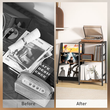 Wooden Side Table 84cm Wide With 1 Drawer And Magazine Rack - Velmora
