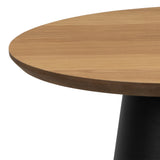 Wooden Side Table Round With Oak Top - Soli
