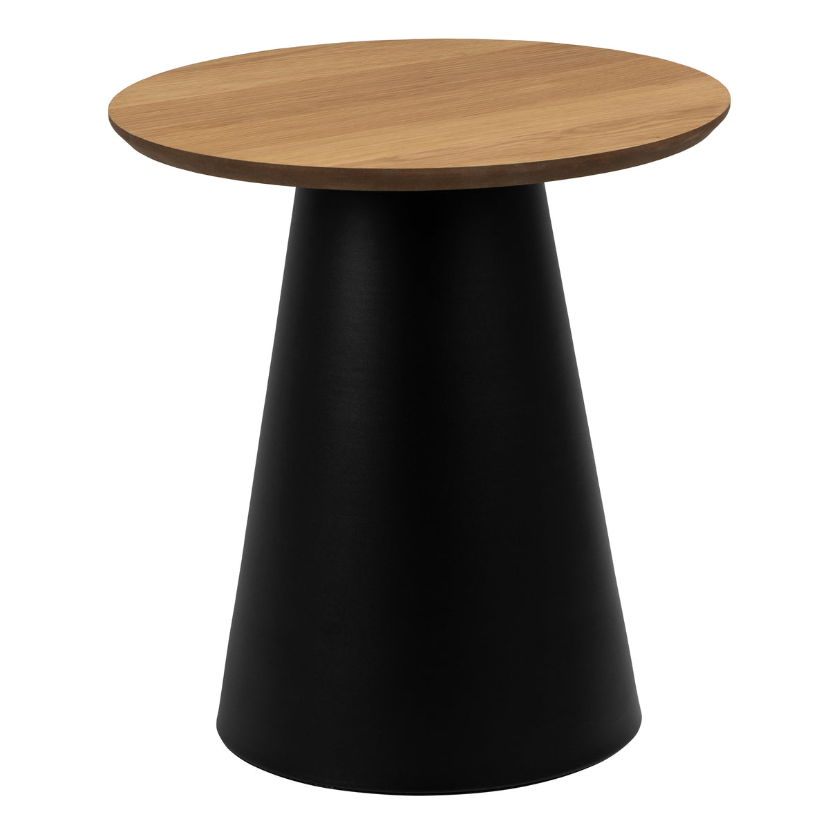 Wooden Side Table Round With Oak Top - Soli