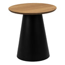 Wooden Side Table Round With Oak Top - Soli