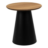 Wooden Side Table Round With Oak Top - Soli