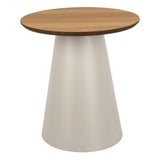 Wooden Side Table Round With Oak Top - Soli
