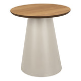 Wooden Side Table Round With Oak Top - Soli