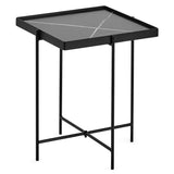 Wooden Side Table Square With Black Metal Legs - Celia