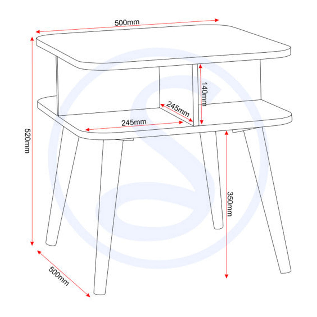 Wooden Side Table Square - Saxton