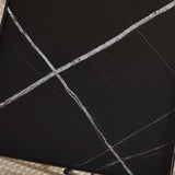 Wooden Side Table Square With Black Metal Legs - Celia