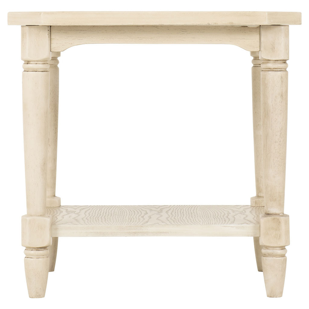 Wooden Side Table Square With Under Shelf - Chantilly
