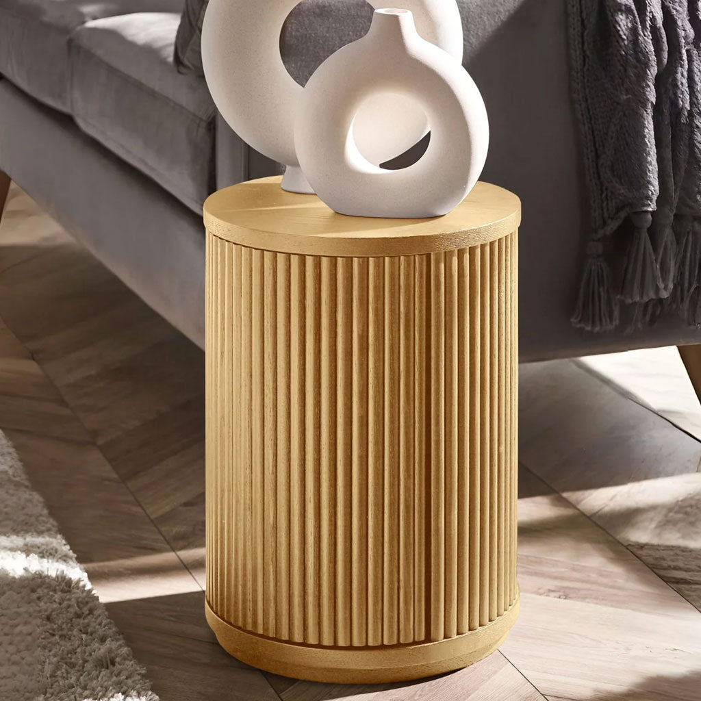 Wooden Side Table With 1 Door - Louis