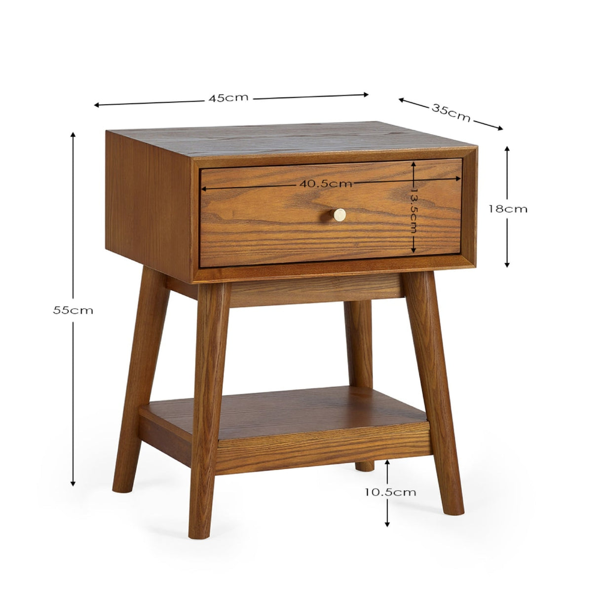 Wooden Side Table With 1 Drawer - Lowry