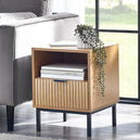 Wooden Side Table With 1 Drawer - Sia