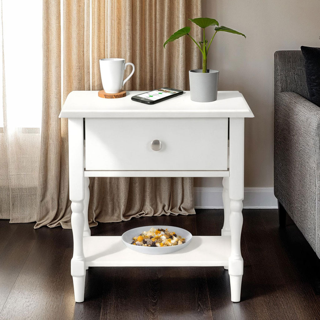 Wooden Side Table With 1 Drawer - Stratford