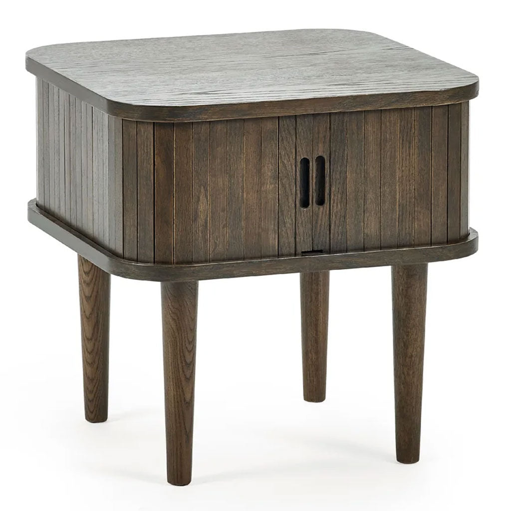 Wooden Side Table With 2 Sliding Doors - Arya