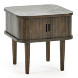 Wooden Side Table With 2 Sliding Doors - Arya