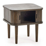 Wooden Side Table With 2 Sliding Doors - Arya