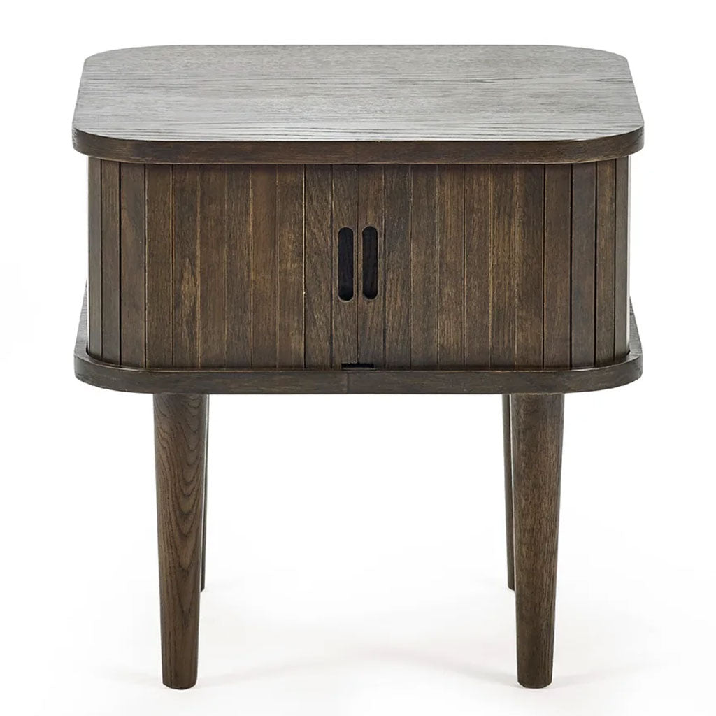 Wooden Side Table With 2 Sliding Doors - Arya