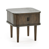 Wooden Side Table With 2 Sliding Doors - Arya