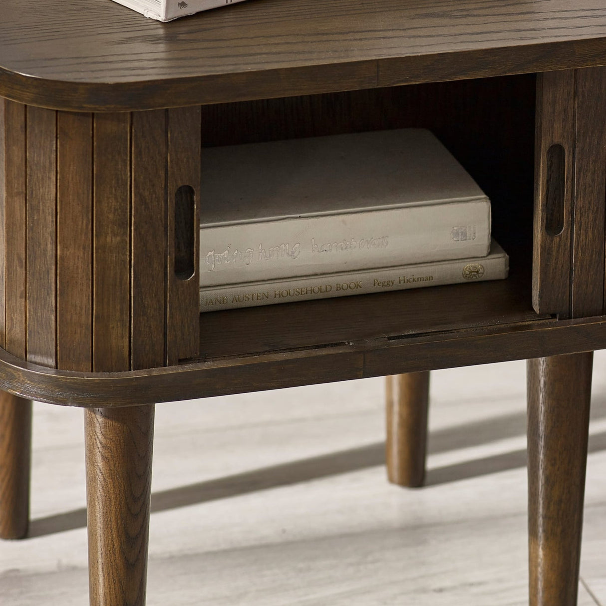 Wooden Side Table With 2 Sliding Doors - Arya