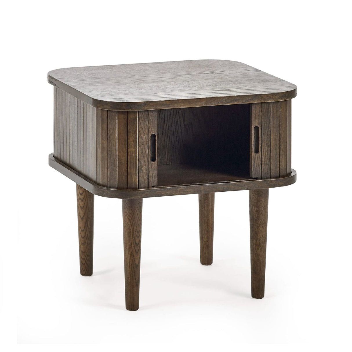 Wooden Side Table With 2 Sliding Doors - Arya