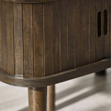 Wooden Side Table With 2 Sliding Doors - Arya