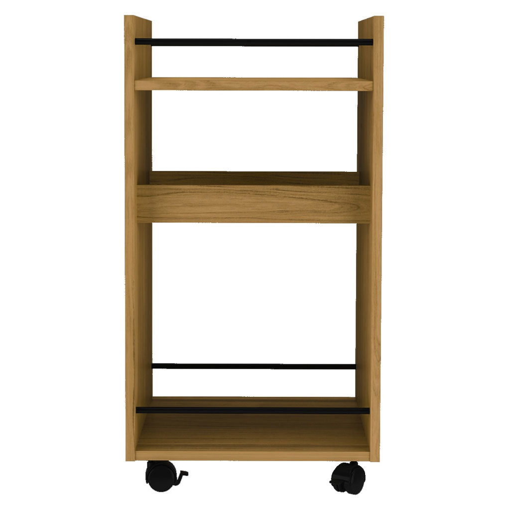 Wooden Side Table With Serving Cart - Naples