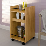 Wooden Side Table With Serving Cart - Naples